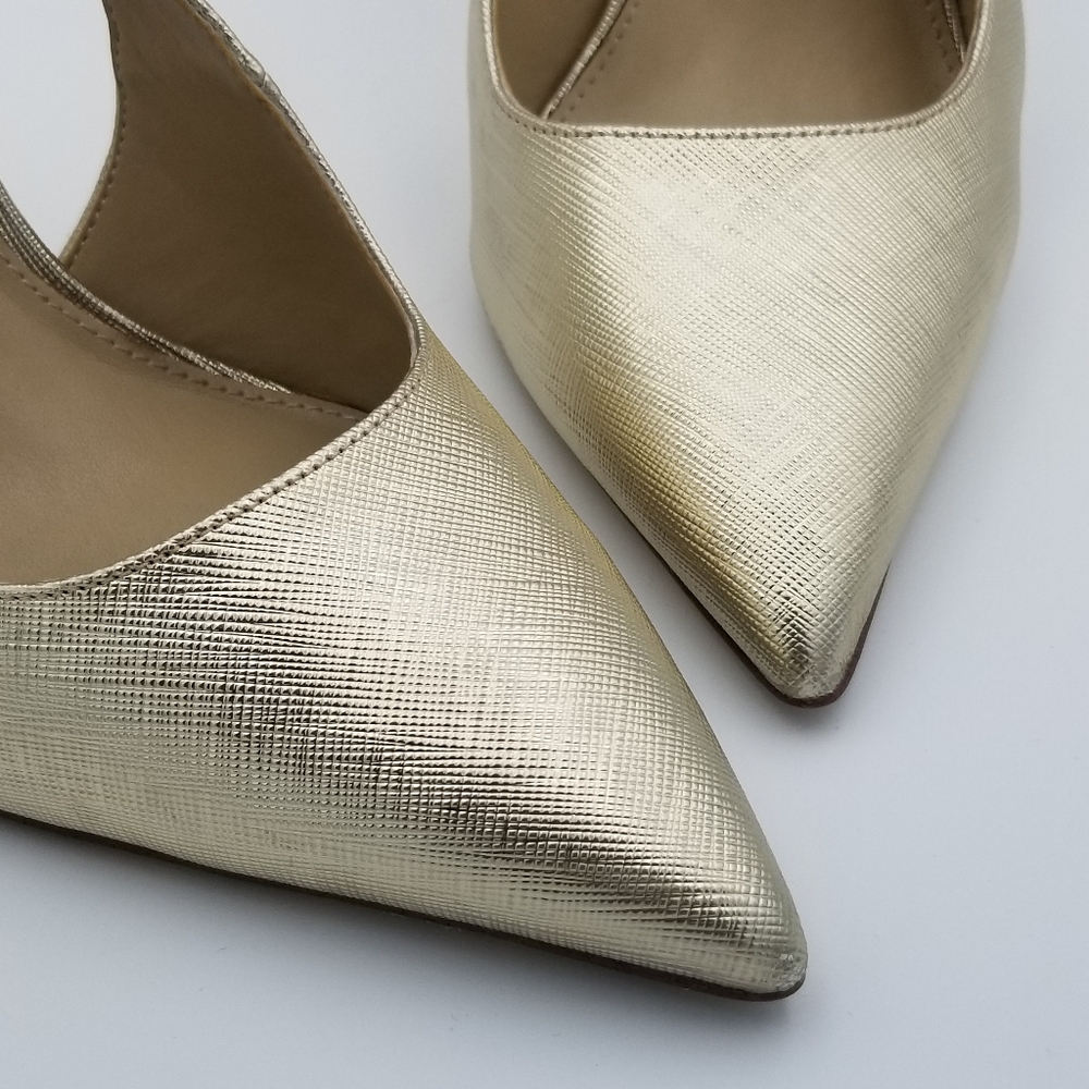 Sam Edelman Adelisa Ankle Strap Stiletto Heels, Gold Leaf, Women's Size 8.5 - Picture 2 of 16